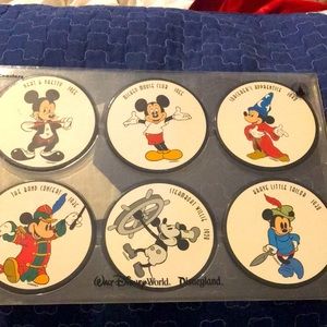 DISNEY WORLD COASTERS MICKEY THRU THE YEARS